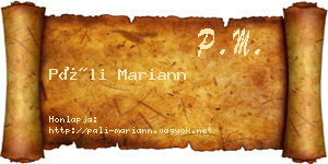 Páli Mariann névjegykártya