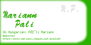 mariann pali business card